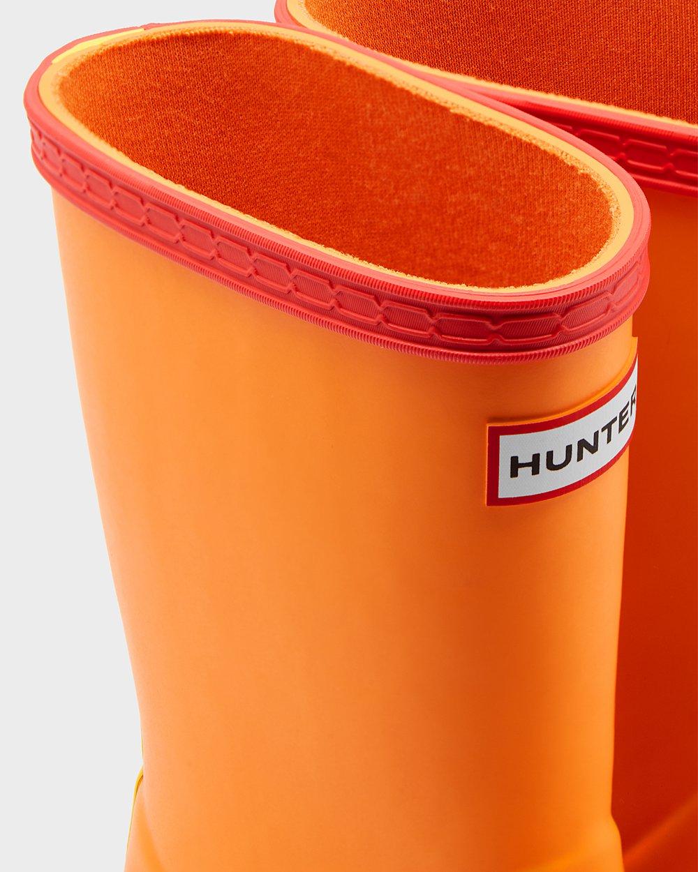 Kids Rain Boots - Hunter Original First Classic (14WTFAMNO) - Orange/Yellow